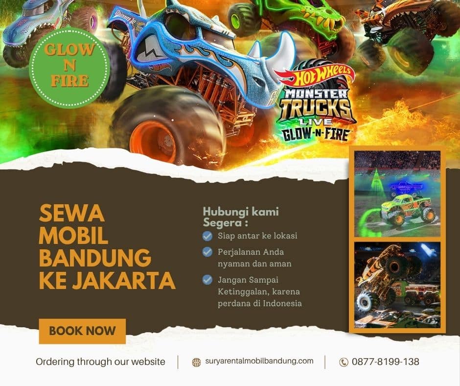 Sewa Mobil Bandung ke Jakarta untuk Nonton Hot Wheels Monster Trucks Live 2026 - Jadwal, Tiket & Harga